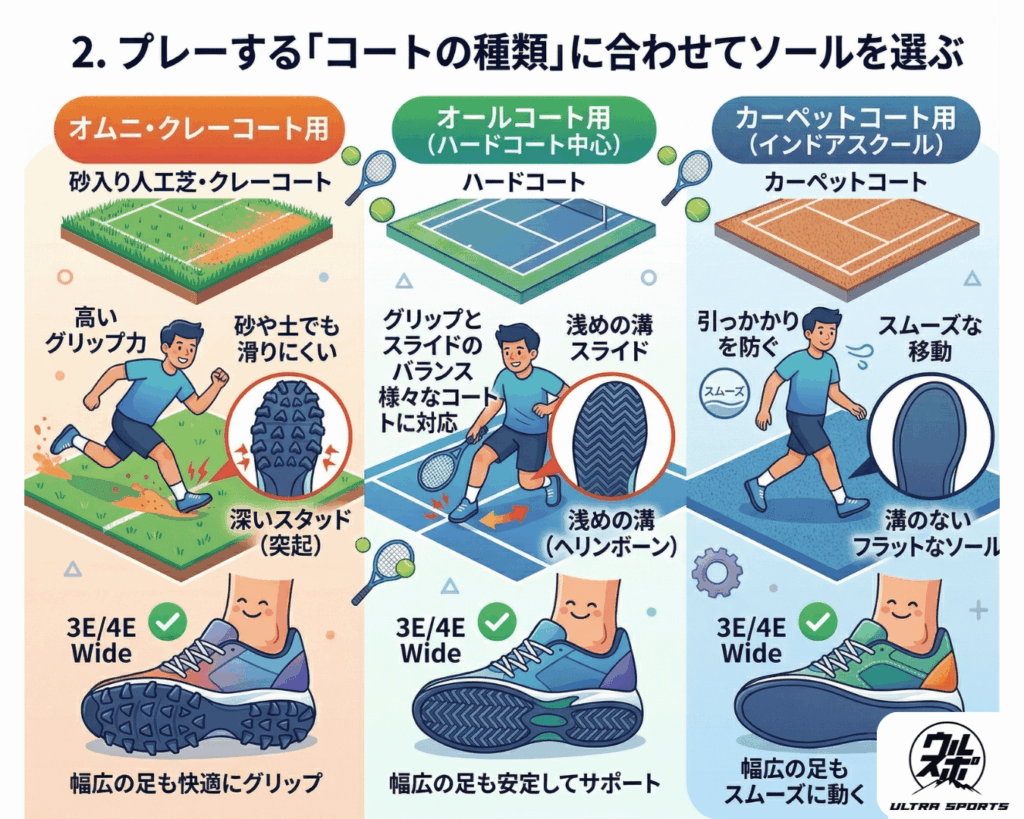 失敗しない!幅広・甲高向けテニスシューズの選び方