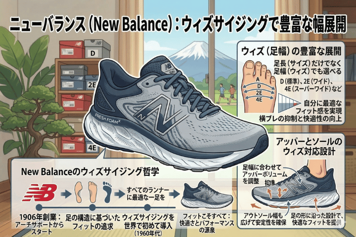 ニューバランス（New Balance）：ウィズサイジングで豊富な幅展開