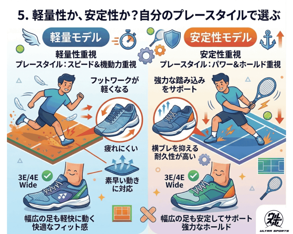 失敗しない!幅広・甲高向けテニスシューズの選び方