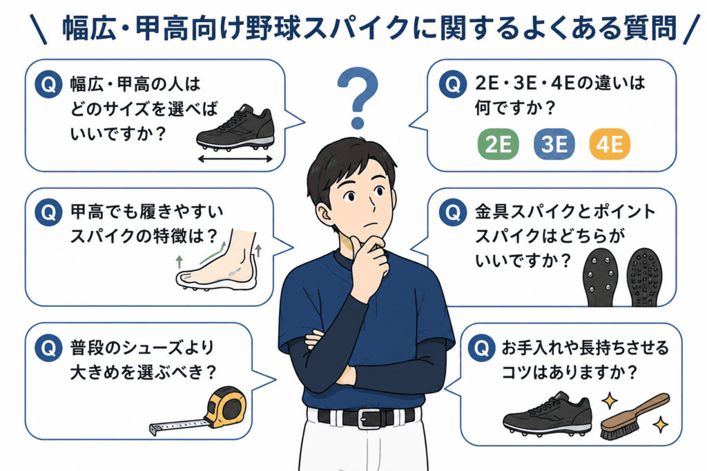 幅広・甲高向け野球スパイクに関するよくある質問