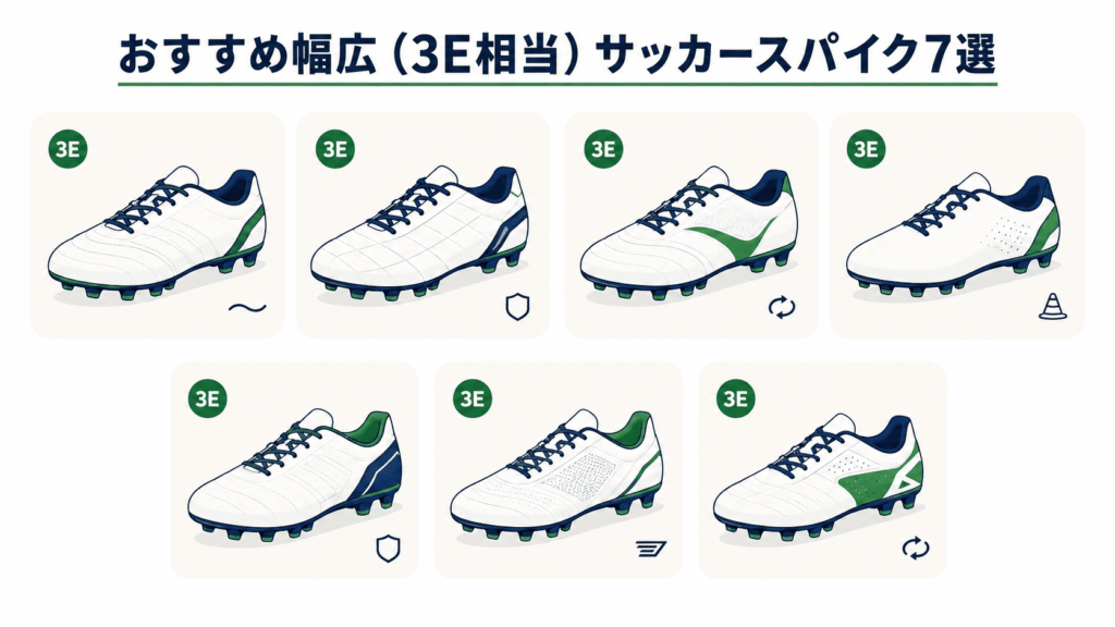 おすすめ幅広(3E相当)サッカースパイク7選
