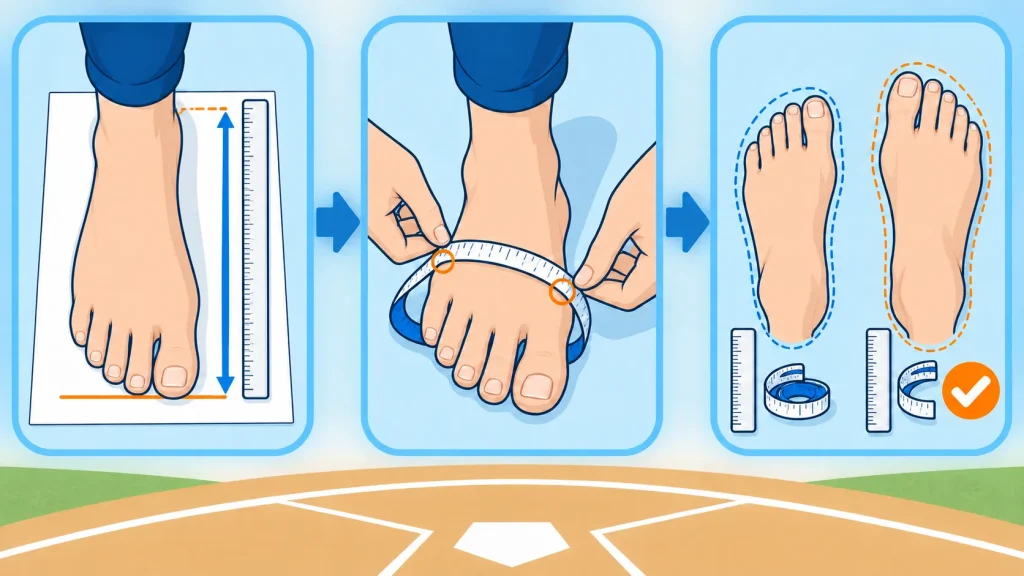 幅広・甲高向け野球スパイクの選び方4つのポイント