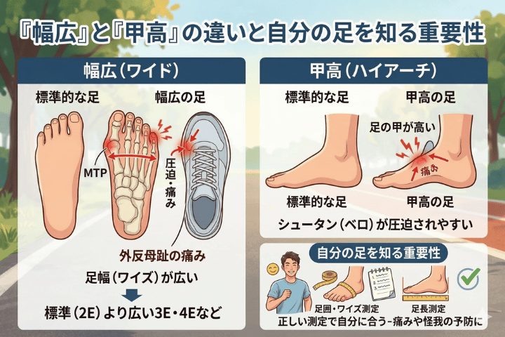 幅広・甲高の人がランニングシューズ選びで悩む理由