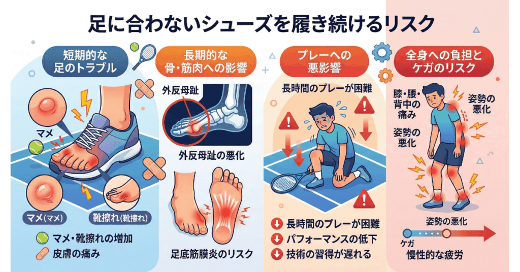 幅広・甲高さんに合うテニスシューズとは？