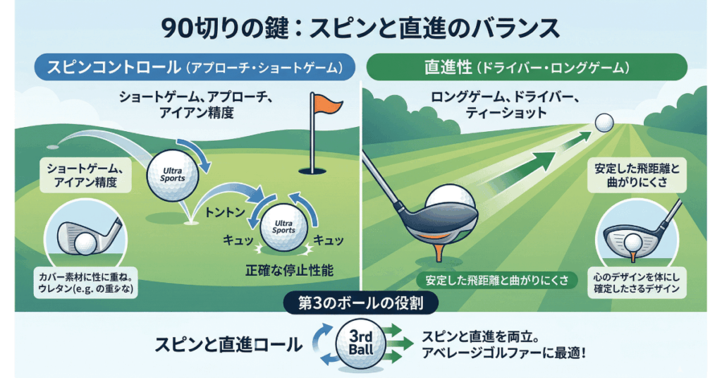90切りを達成するためのゴルフボール選びの重要性
