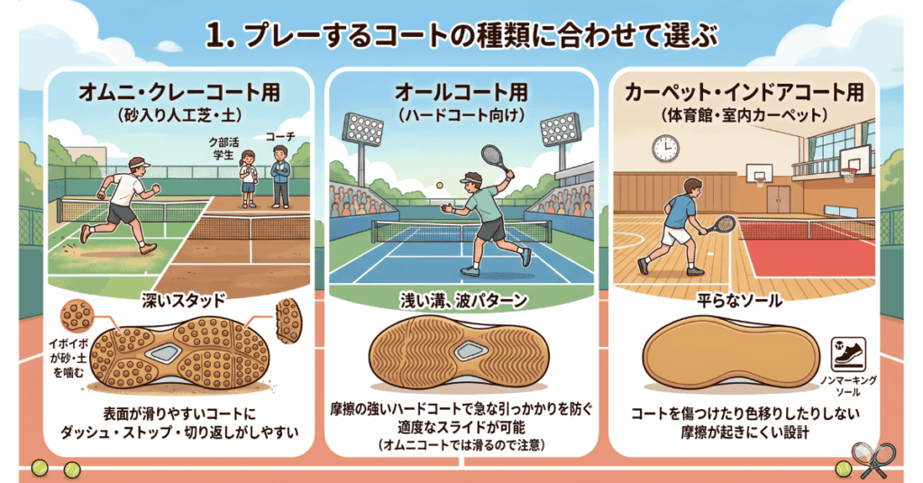 ソフトテニスシューズの正しい選び方