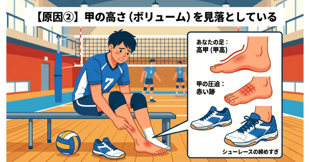 幅広・甲高の人がバレーボールシューズ選びで失敗する原因