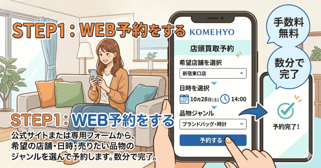 コメ兵の店頭買取の流れと予約方法