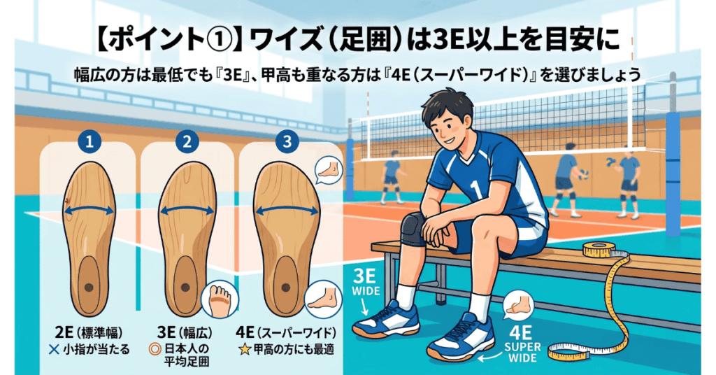 幅広・甲高バレーボールシューズの正しい選び方