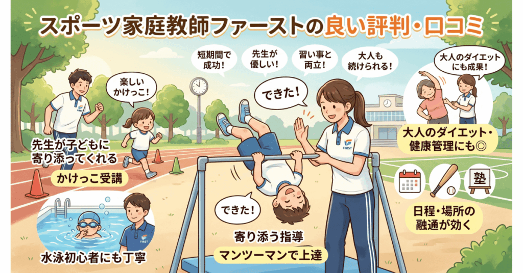 スポーツ家庭教師ファーストの良い評判・口コミ