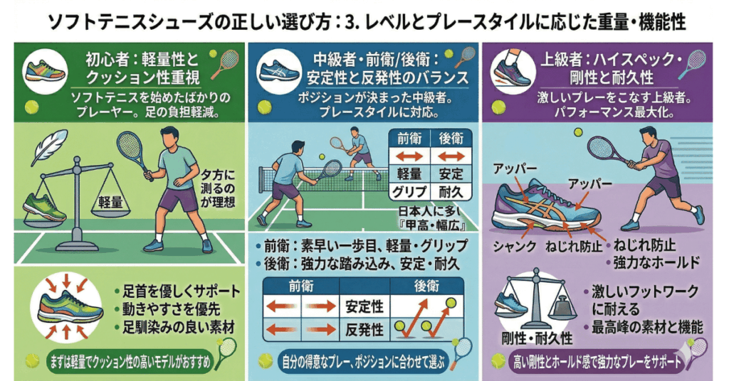 ソフトテニスシューズの正しい選び方