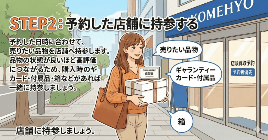 コメ兵の店頭買取の流れと予約方法