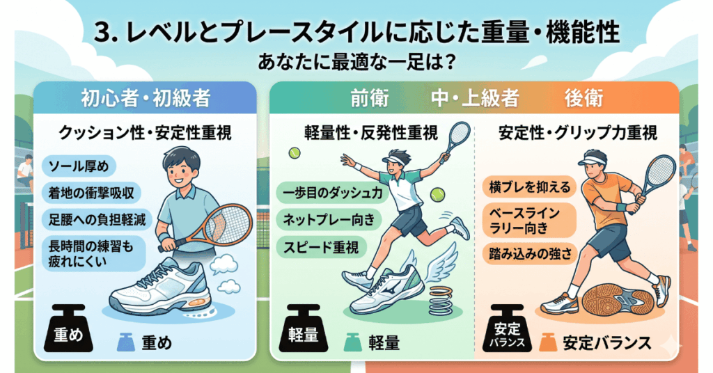 ソフトテニスシューズの正しい選び方