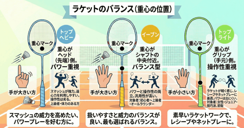 バドミントンラケットの基本の選び方