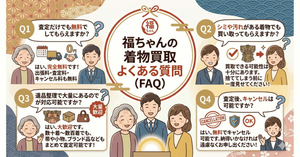 福ちゃんの着物買取に関するよくある質問（FAQ）