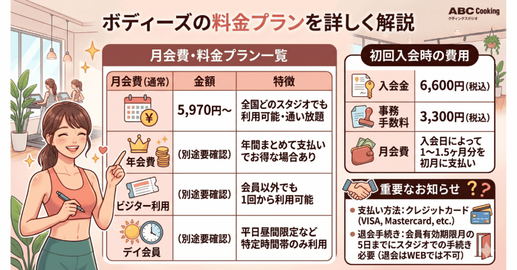 ボディーズの料金プランを詳しく解説