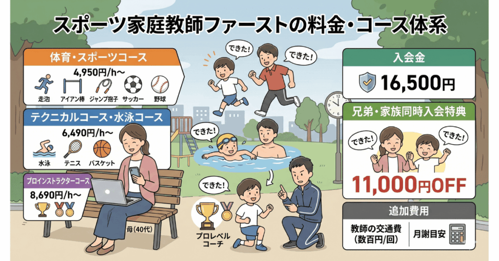 スポーツ家庭教師ファーストの料金・コース体系