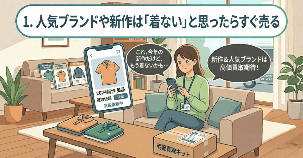 1. 人気ブランドや新作は「着ない」と思ったらすぐ売る
