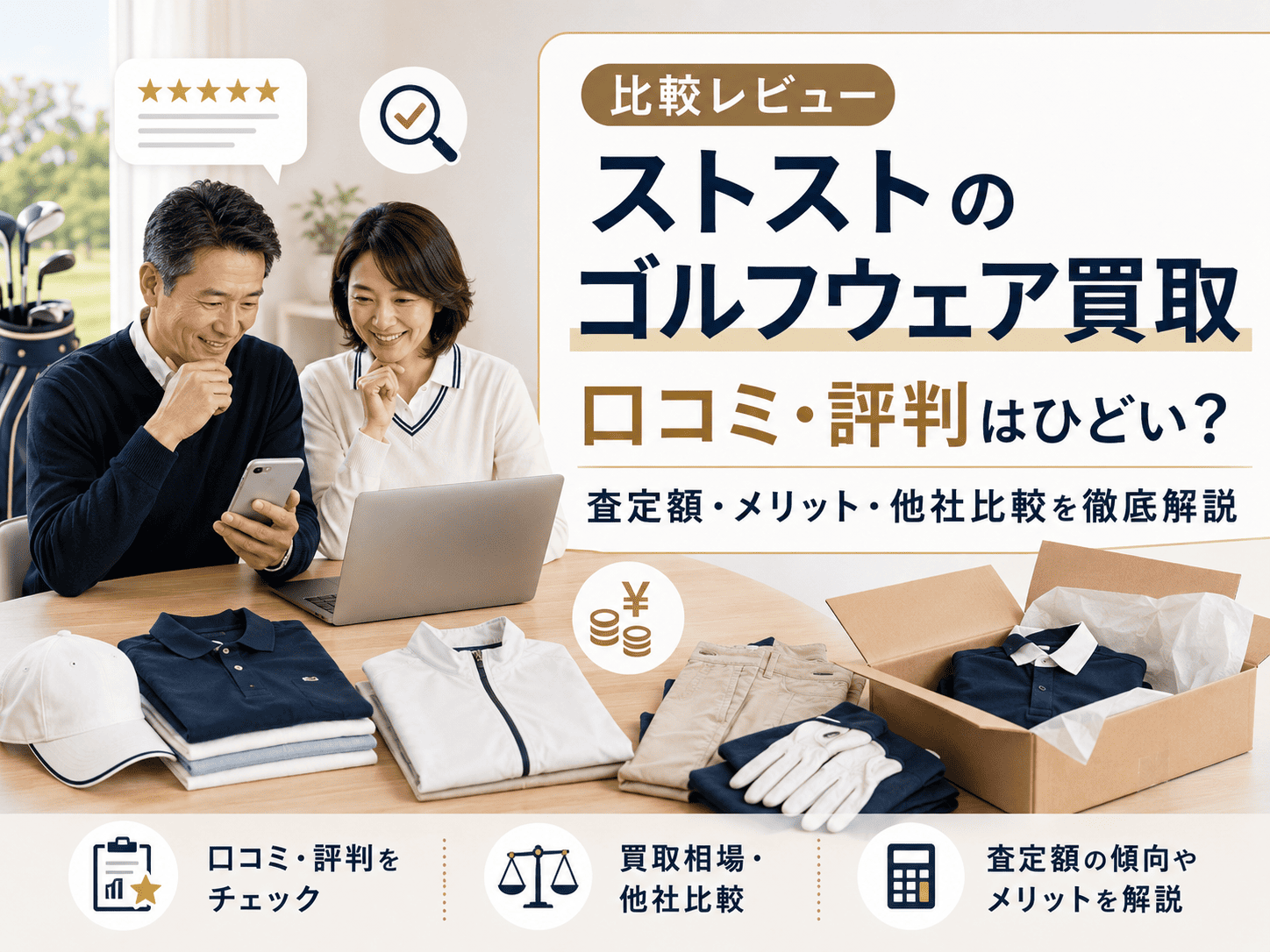 ストストのゴルフウェア買取の口コミ・評判はひどい?査定額・メリット・他社比較を徹底解説