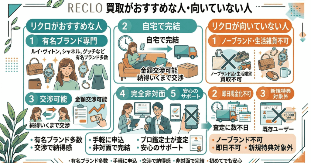 リクロの買取がおすすめな人・向いていない人