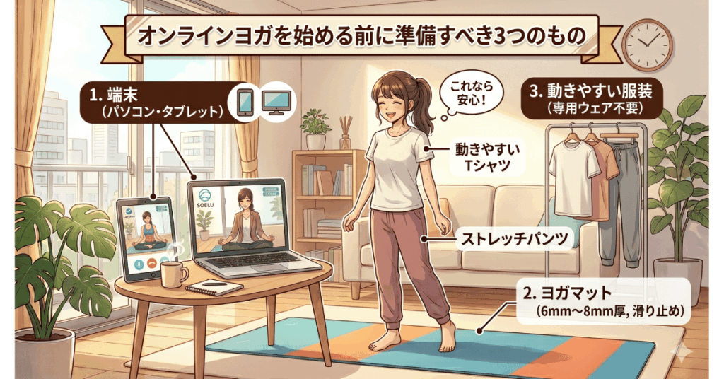 オンラインヨガを始める前に準備すべき3つのもの