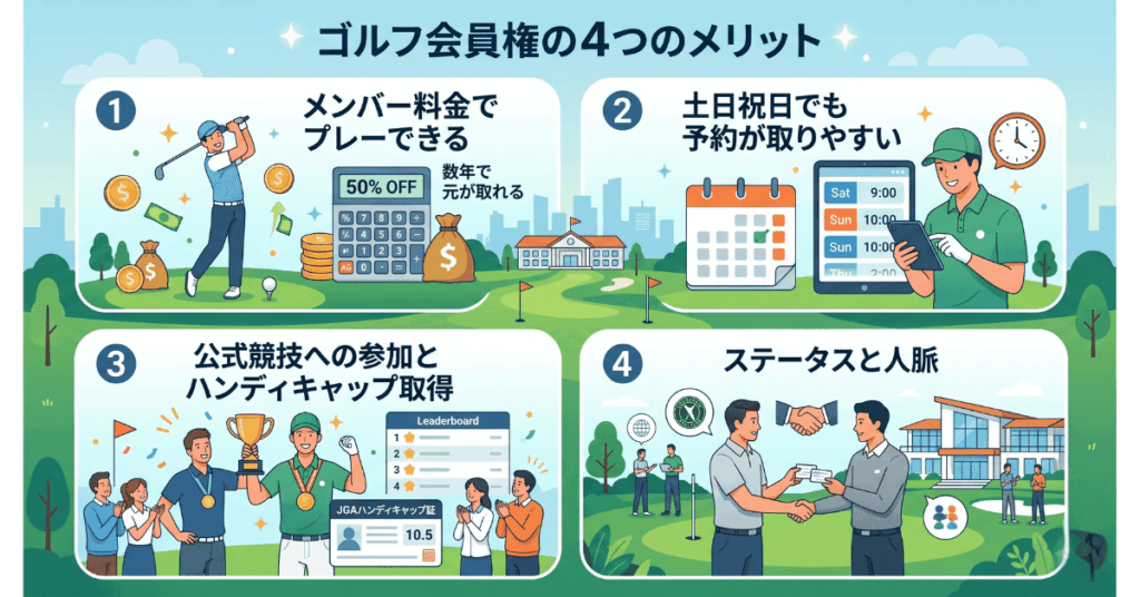 ゴルフ会員権の4つのメリット