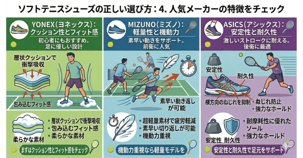 ソフトテニスシューズの正しい選び方