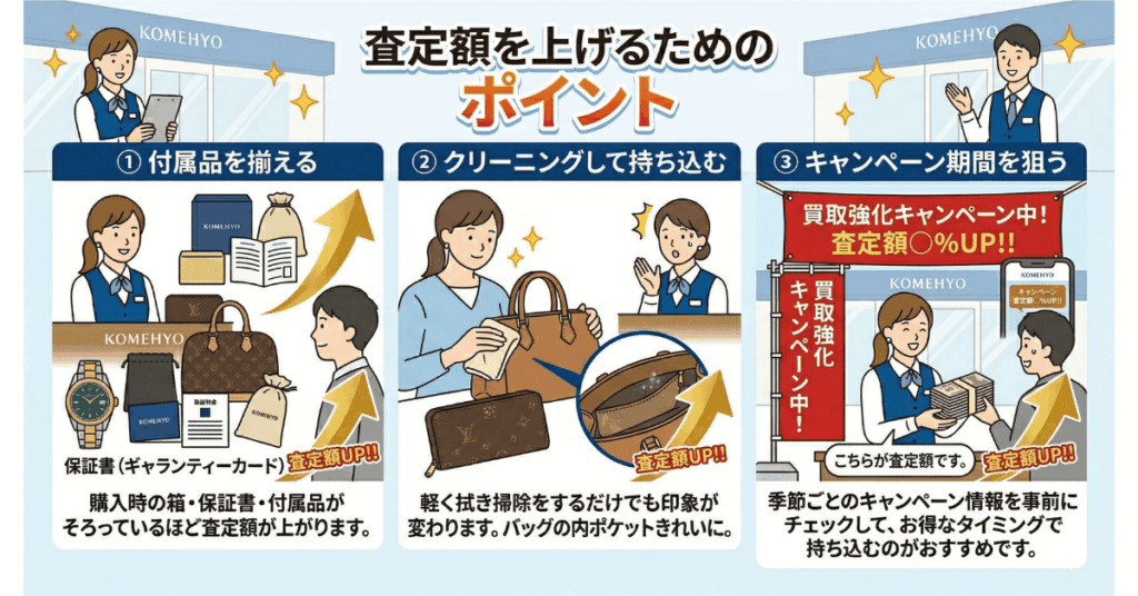 コメ兵の買取対象品目と査定のポイント