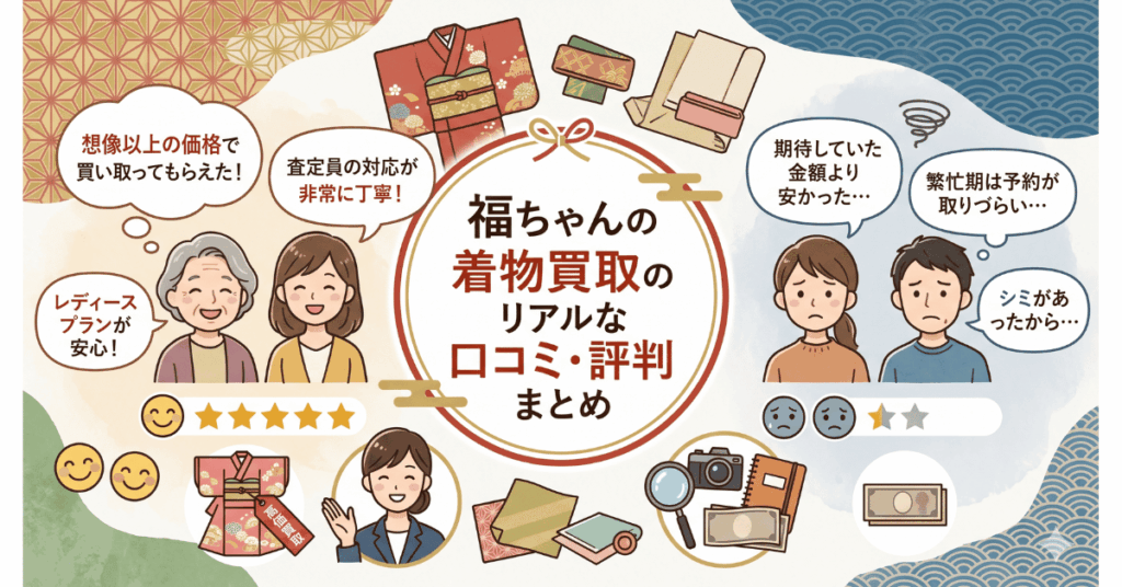 福ちゃんの着物買取のリアルな口コミ・評判まとめ