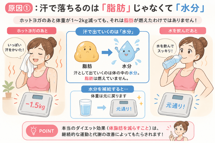ホットヨガで痩せない7つの原因
