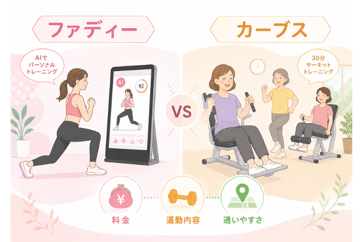 ファディーとカーブスの違いは？結論から比較