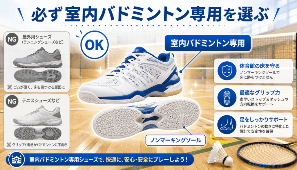 中級者がバドミントンシューズを買うときの注意点