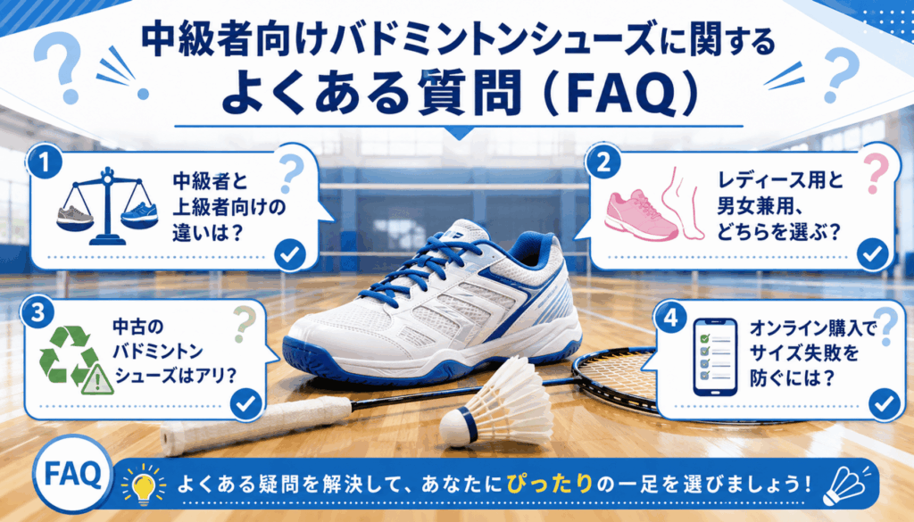 中級者向けバドミントンシューズに関するよくある質問（FAQ）