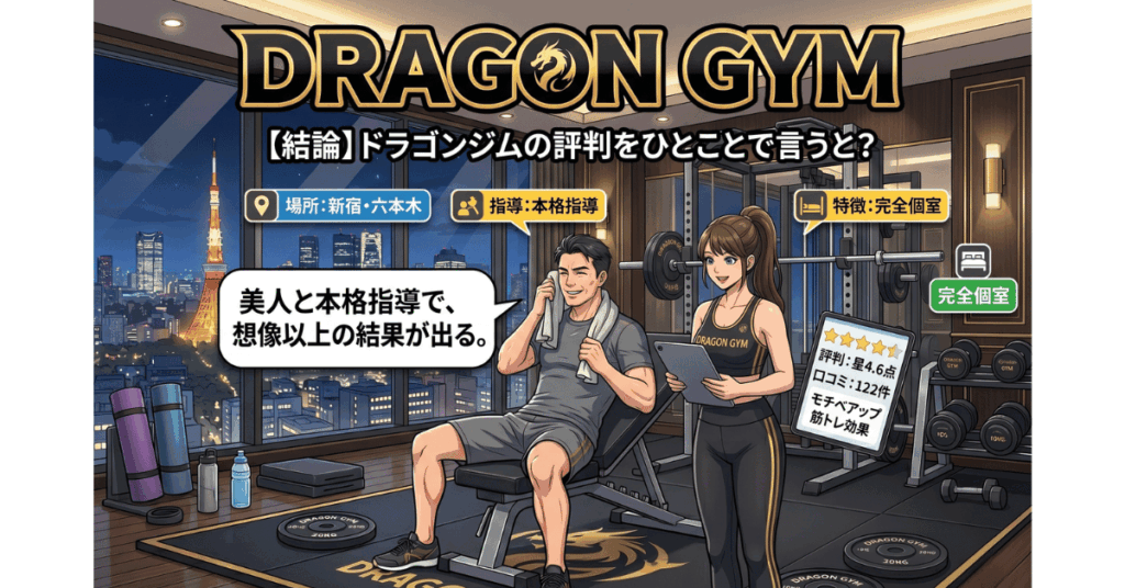 【結論】ドラゴンジムの評判をひとことで言うと？