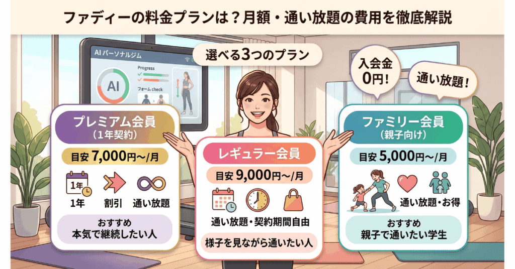 ファディーの料金プランは？月額・通い放題の費用を徹底解説
