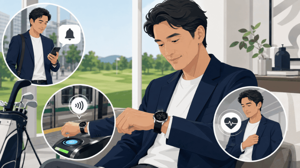 通知・Suica・健康管理機能を確認する