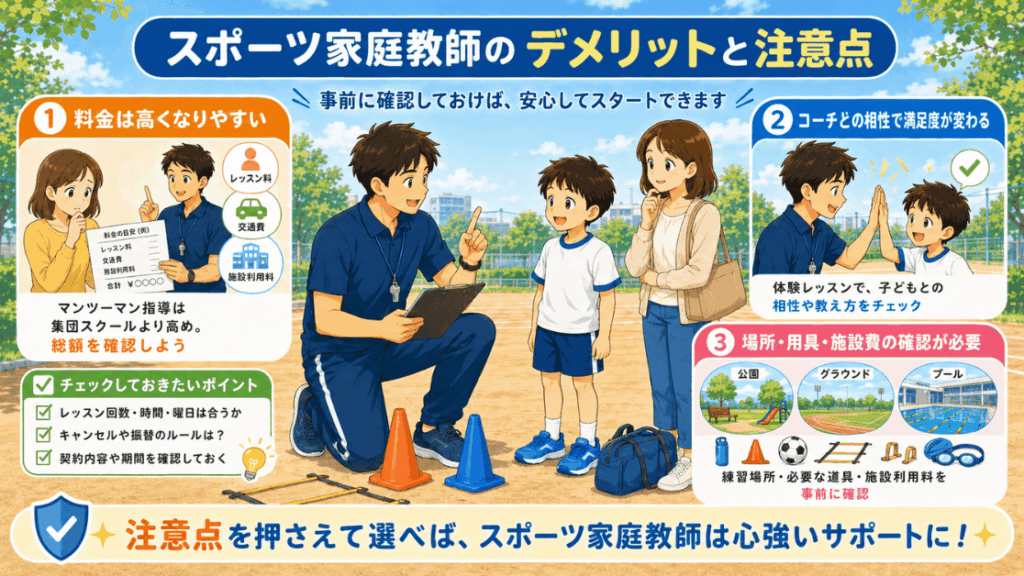 スポーツ家庭教師のデメリットと注意点