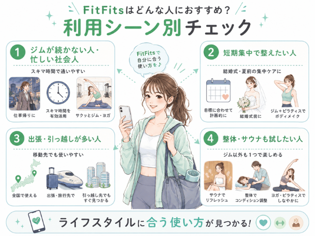 FitFitsはどんな人におすすめ？利用シーン別チェック