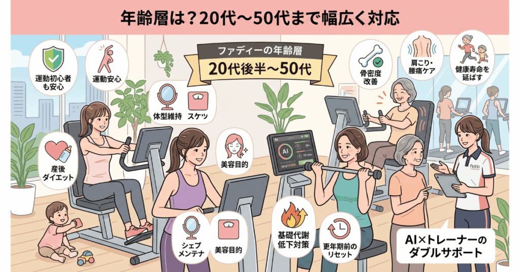 ファディーの年齢層は？20代〜50代まで幅広く対応