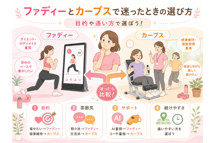 ファディーとカーブスで迷ったときの選び方