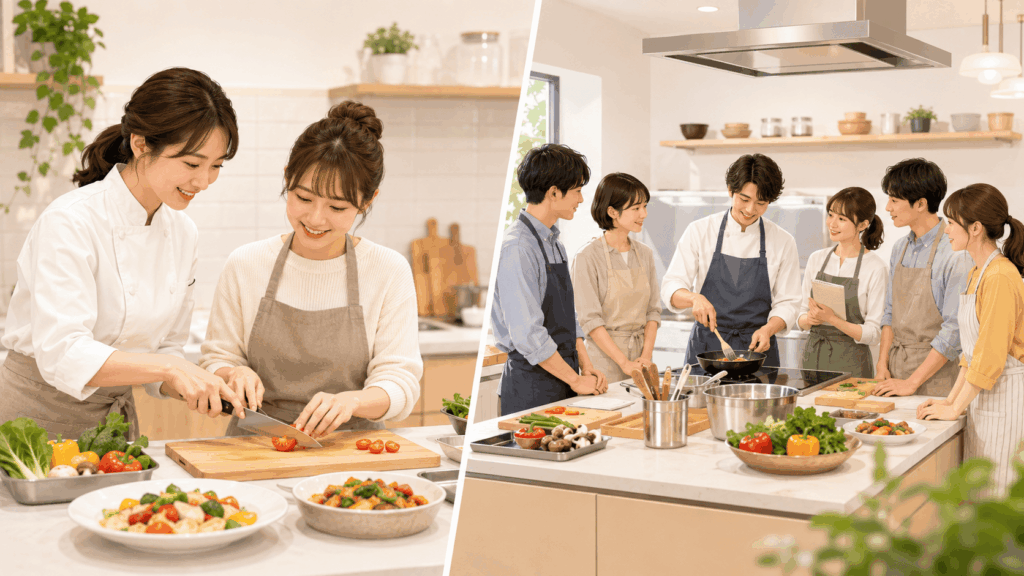 マンツーマン料理教室とは?グループレッスンとの違い