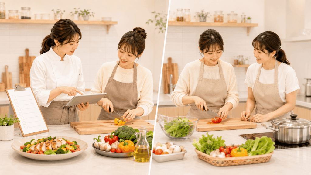 RIZAP COOKと一般的なマンツーマン料理教室を比較