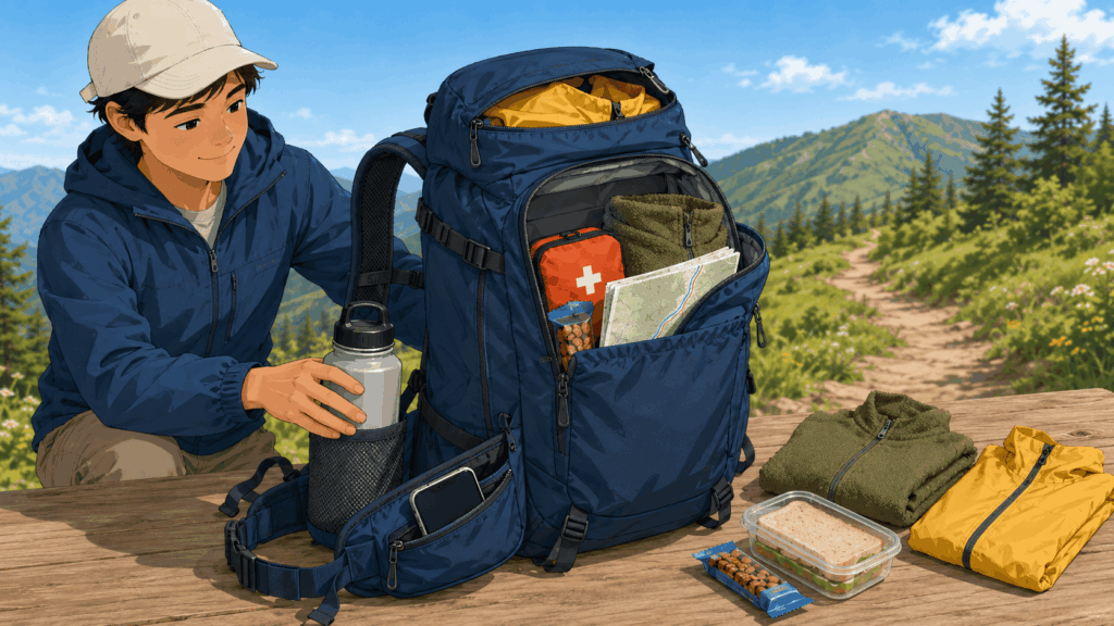 5. ポケット配置と荷物の取り出しやすさを見る