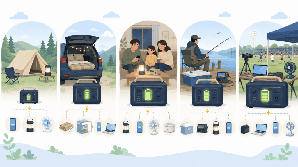 用途別|ポータブル電源の容量目安