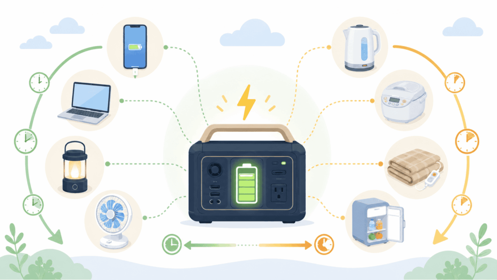 家電・デバイス別|消費電力と使用時間の目安