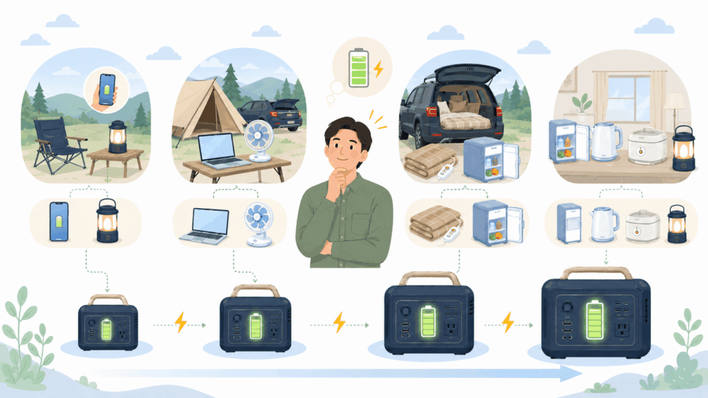 ポータブル電源はどの容量を選ぶべき?用途別おすすめ判断