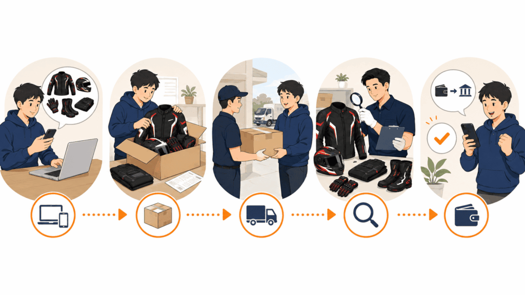 ストストのバイクウェア買取を利用する流れ