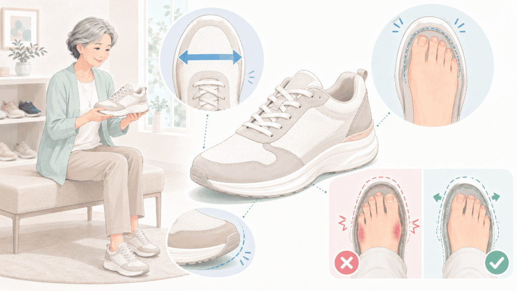 3. つま先に少しゆとりを持たせる