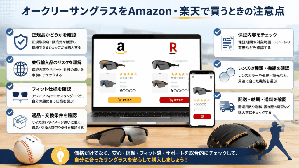 オークリーサングラスをAmazon・楽天で買うときの注意点