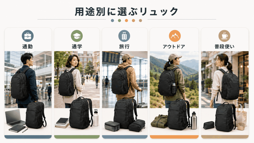 用途別|ノースフェイスのリュックの選び方